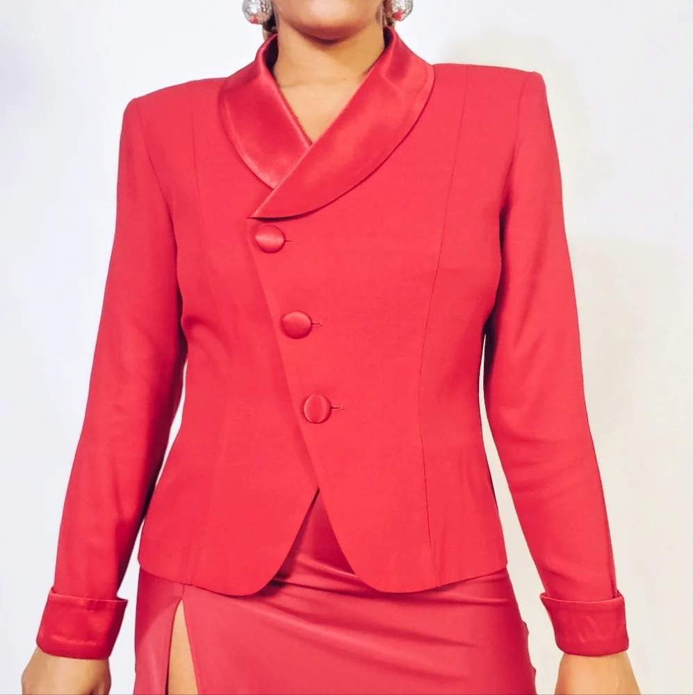 Satin Trim Suit Jacket